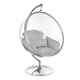 Retro Hanging Bubble Chair On Steel Base With Grey Cushion