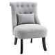 Retro Style Chair Armless Single Lounge Leisure Seat Tufted Cushion Pillow Grey