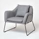 Retro Style Leather Armchair Solid Metal Frame & Matching Cushion Rrp£189.99