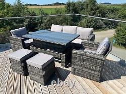 Rhodes Rattan Wicker Luxury Lounge/Dining Set Chair Garden Patio Furniture GREY