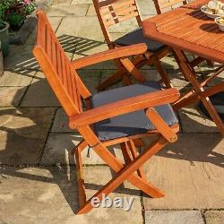 Rowlinson Plumley Garden Dining Table Chairs Outdoor Wood 6 Seater Grey Cushions