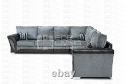 SALE LARGE FARROW SHANNON Sofa 3C3 Range Black & Grey Corner Sofa, Chair