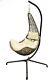 Sh&g Grey Round Weave Hanging Chair Cream Cushion