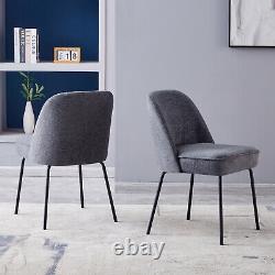 Set of 2 4 Dinning Chairs with High-Resilience Spring Cushion with Metal Legs