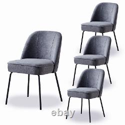 Set of 2 4 Dinning Chairs with High-Resilience Spring Cushion with Metal Legs