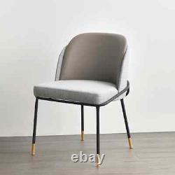 Set of 2 Modern Upholstered Linen Cushion Accent Sofa Dining Chair Armchair