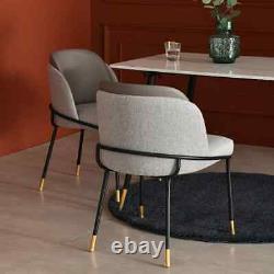 Set of 2 Modern Upholstered Linen Cushion Accent Sofa Dining Chair Armchair