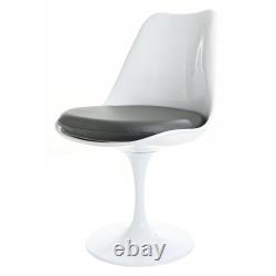 Set of 4 Chelsea Dining Side Chairs PU Seat Cushion Glossy White