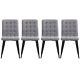 Set Of 4 Cushioned Dining Chairs Accent Home & Restaurants Seater Footstool Grey