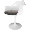 Set Of 4 Glossy White Chelsea Armchairs With Textured Seat Cushion 9 Colours