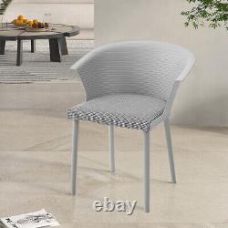 Set of 4 Padded PP Plastic Dining Chair Kitchen Office Seat Cushioned Armchair