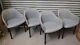 Set Of 4x Vitra Softshell Gray With Brown Base Cushioned Designer Chairs