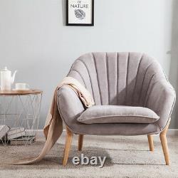 Shell Upholstered Armchair Lounge Tub Sofa Fabric Seat Bedroom Occasional Chair