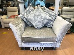 Silver grey cuddle chair, ex display snuggle chair
