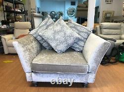 Silver grey cuddle chair, ex display snuggle chair