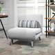 Single Sofa Bed Folding Chair Bed With Steel Frame Padding Pillow Grey, Silver