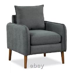 Single Sofa Seat Fabric Upholstered Living Room Chair Accent Armchair with Cushion