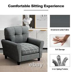 Single Sofa Seat Fabric Upholstered Living Room Chair With Removable Cushion