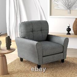 Single Sofa Seat Fabric Upholstered Living Room Chair With Removable Cushion