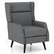 Single Sofa Seat Fabric Upholstered Wingback Chair Accent Armchair With Cushion