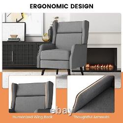 Single Upholstered Sofa Accent Chair Wingback Recliner Chair withRemovable Cushion