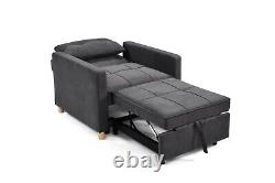 Sleeper Chair Chenille Charcoal Grey available & eligible for FREE DELIVERY