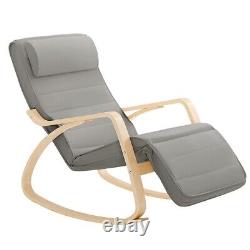 SoBuy Comfortable Relax Rocking Chair with Footrest Grey Cushion, FST16-DG, UK