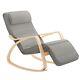 Sobuy Comfortable Relax Rocking Chair With Footrest Grey Cushion, Fst16-dg, Uk