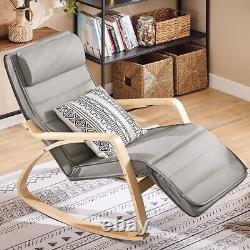 SoBuy Comfortable Relax Rocking Chair with Footrest Grey Cushion, FST16-DG, UK