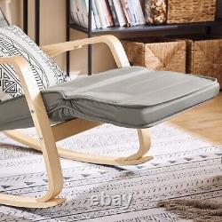 SoBuy Comfortable Relax Rocking Chair with Footrest Grey Cushion, FST16-DG, UK