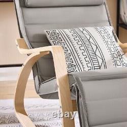 SoBuy Comfortable Relax Rocking Chair with Footrest Grey Cushion, FST16-DG, UK