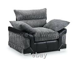 Sofa Logan Corner 3 Seater 2 Seater Armchair Swivel chair Black/grey