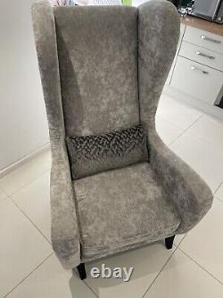 Sofology Fairmont Silver Full Back Chair And Cushion. Rrp £895. Barely Used