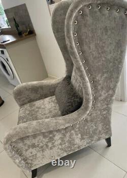 Sofology Fairmont Silver Full Back Chair And Cushion. Rrp £895. Barely Used