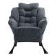 Soft Suede Cuhsion Upholstered Armchair Lazy Chair Lounger Fireside Bedroom Sofa