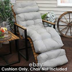 Sunnydaze Olefin Tufted Outdoor Chaise Lounge Chair Cushion Gray