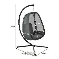 Swing Egg Chair, Garden Patio Hanging Chair, With Cushion, Waterproof Cover