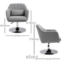 Swivel Base Accent Chair, with Pillow Light Grey