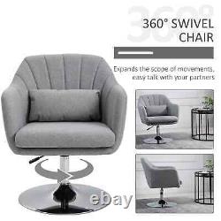 Swivel Base Accent Chair, with Pillow Light Grey