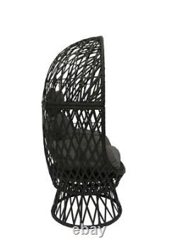 Swivel Cocoon Egg Chair Rattan Wicker Super Comfy Ideal For Garden & Consevatory