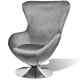 Swivel Egg Chair With Cushion Velvet French Armchair Living Room Office Chairs