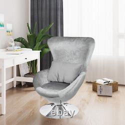Swivel Egg Chair with Cushion Velvet French Armchair Living Room Office Chairs