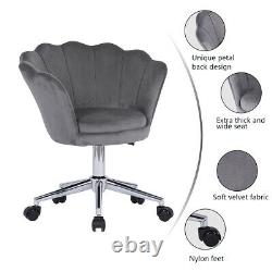 Swivel Office Chair Velvet Padded Seat Adjustable Computer Desk Chair Armchair