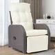 Swivel Recliner Chair Rattan Armchair Sofa Adjustable Backrest Withcushion Grey