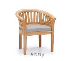 Teak Curved Garden Chair Banana Range Cushion Option Available