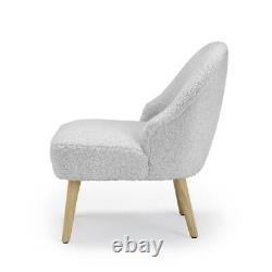 Ted Chair Grey Soft Cushioned Faux Fur Accent Occasional Statement Seat