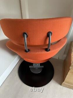 The Varier Peel Chair & Foot Stool Orange Fabric Black Base
