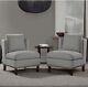 Thomasville Arlo 3 Piece Accent Chair & Table Set Grey