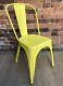 Tolix A-chair Steel Metal Yellow + Grey Cushion Outdoor & Indoor Dining Desk