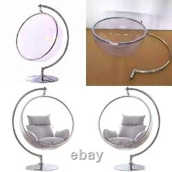 Transparent Egg Chair With Grey Cushion